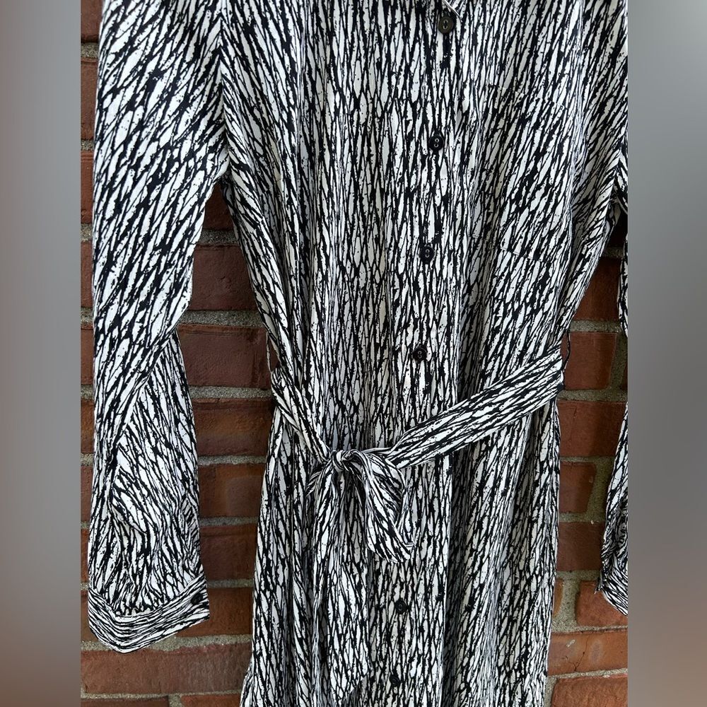 Motherhood Black White Print Tie Waist Maternity Dress - Picture 3 of 5